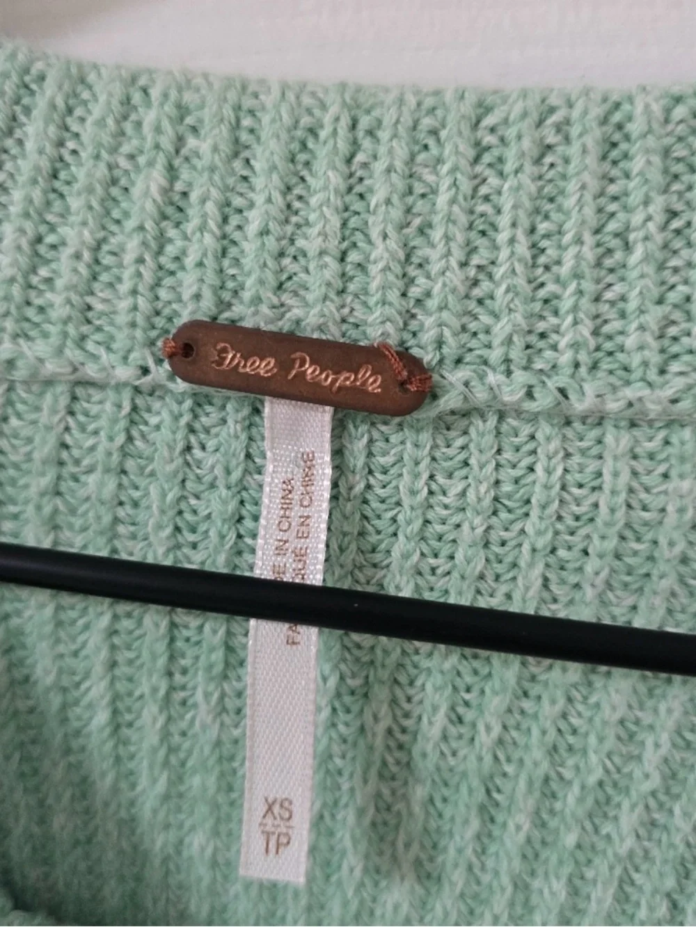 Free People Mint Green Ribbed Turtleneck Sweater